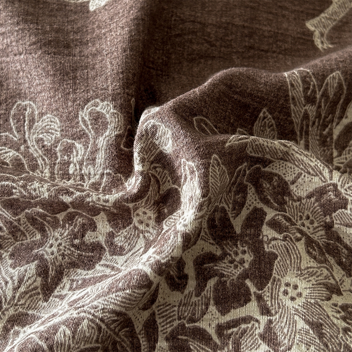 91家纺网 家纺一手货源 找家纺 如约 2025新款A类亲肤水洗原麻印花四件套 锦瑟