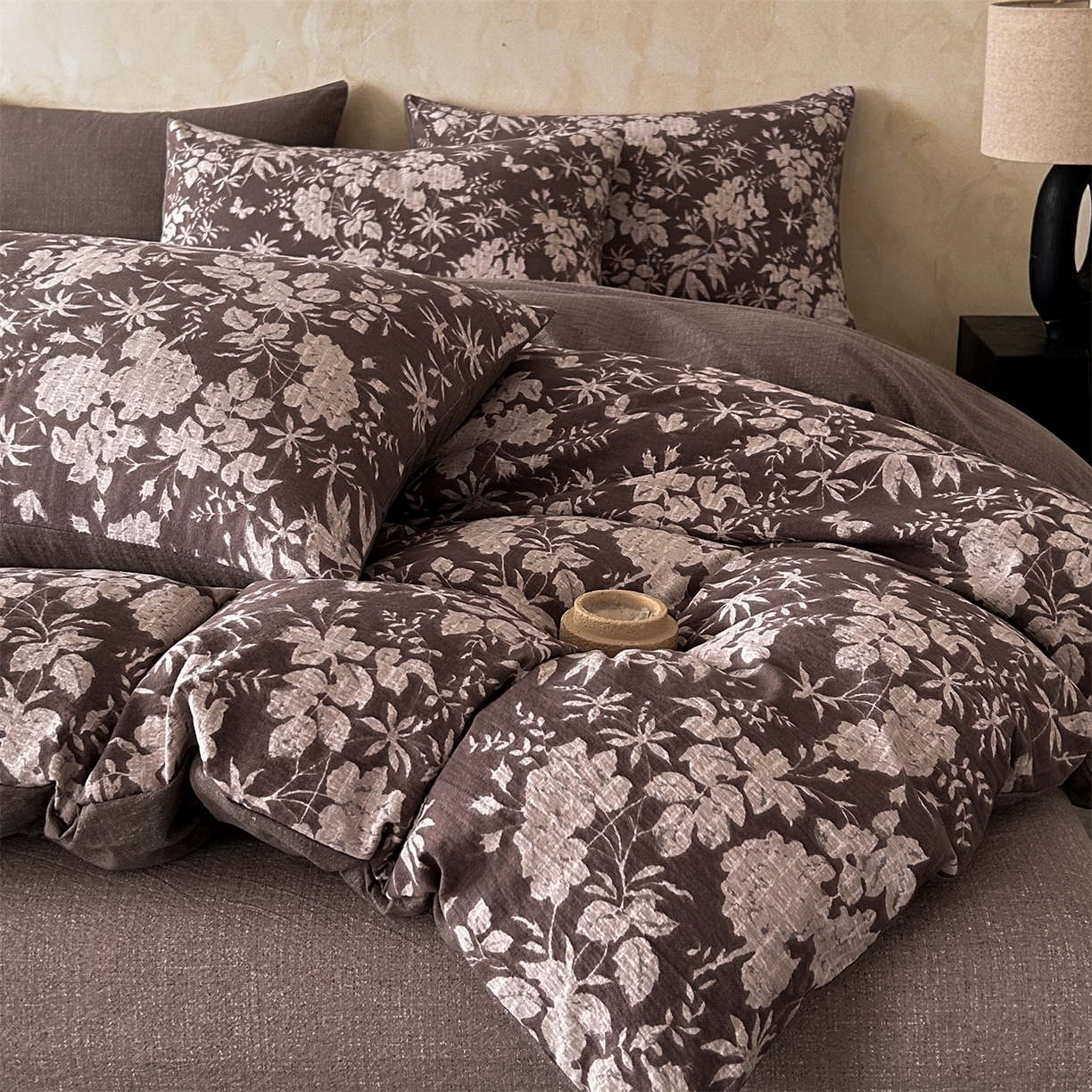 91家纺网 家纺一手货源 找家纺 （总）如约 2025新款A类亲肤水洗原麻印花四件套