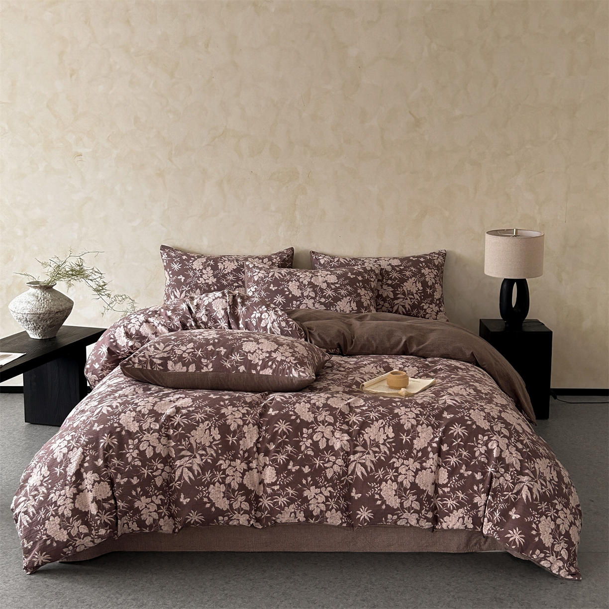 91家纺网 家纺一手货源 找家纺 （总）如约 2025新款A类亲肤水洗原麻印花四件套