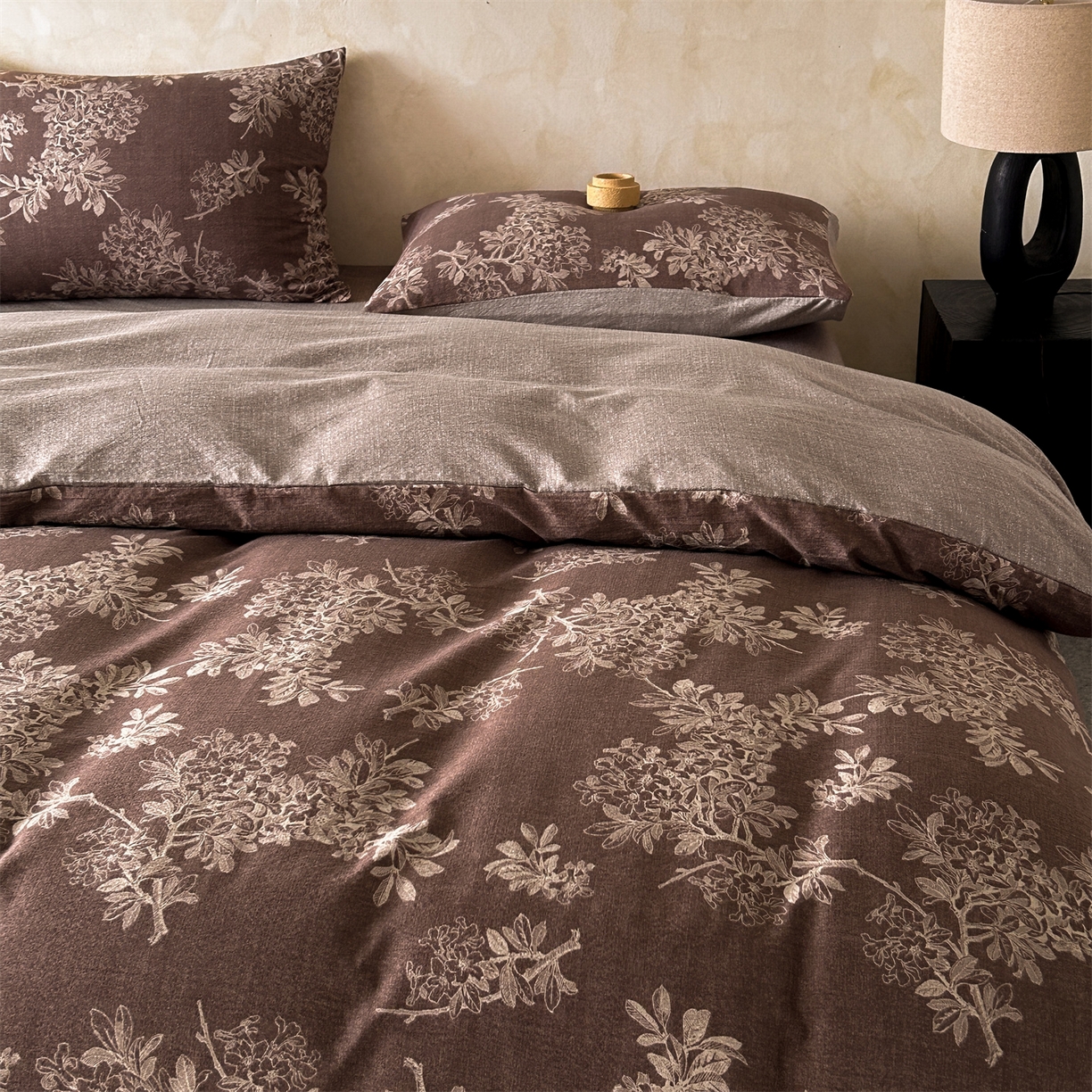 91家纺网 家纺一手货源 找家纺 如约 2025新款A类亲肤水洗原麻印花四件套 锦瑟