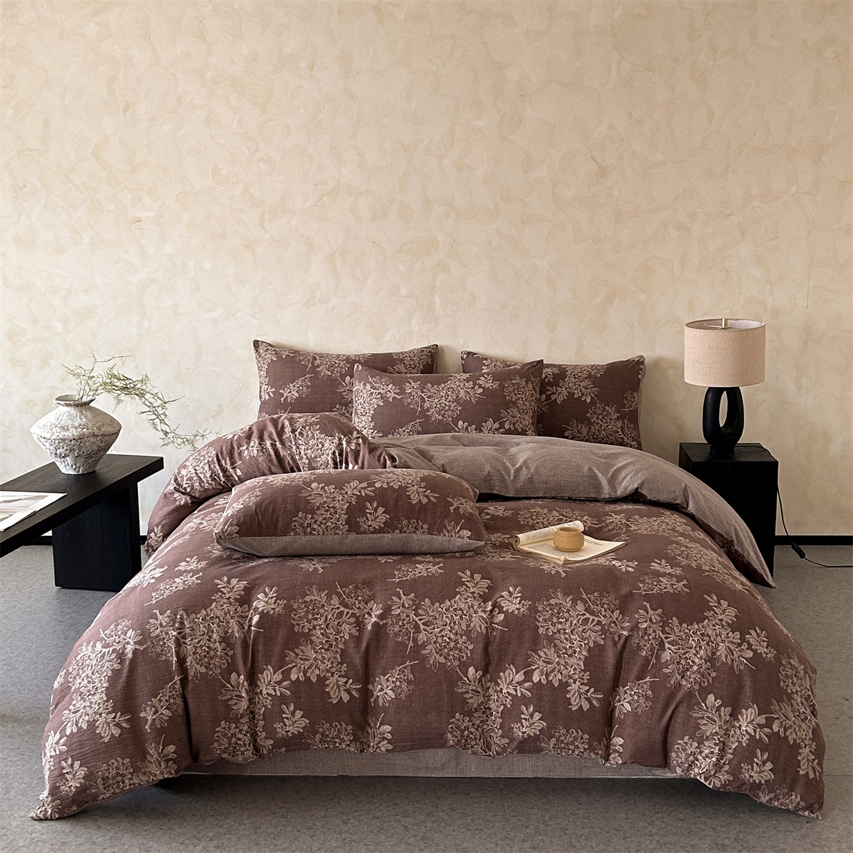 91家纺网 家纺一手货源 找家纺 （总）如约 2025新款A类亲肤水洗原麻印花四件套