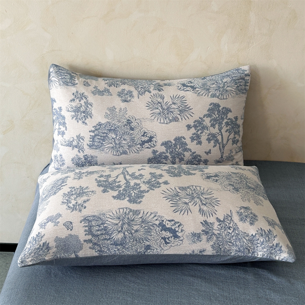 91家纺网 家纺一手货源 找家纺 如约 2025新款A类亲肤水洗原麻印花四件套 迪奥兰