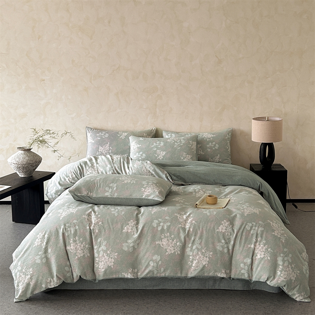 91家纺网 家纺一手货源 找家纺 （总）如约 2025新款A类亲肤水洗原麻印花四件套