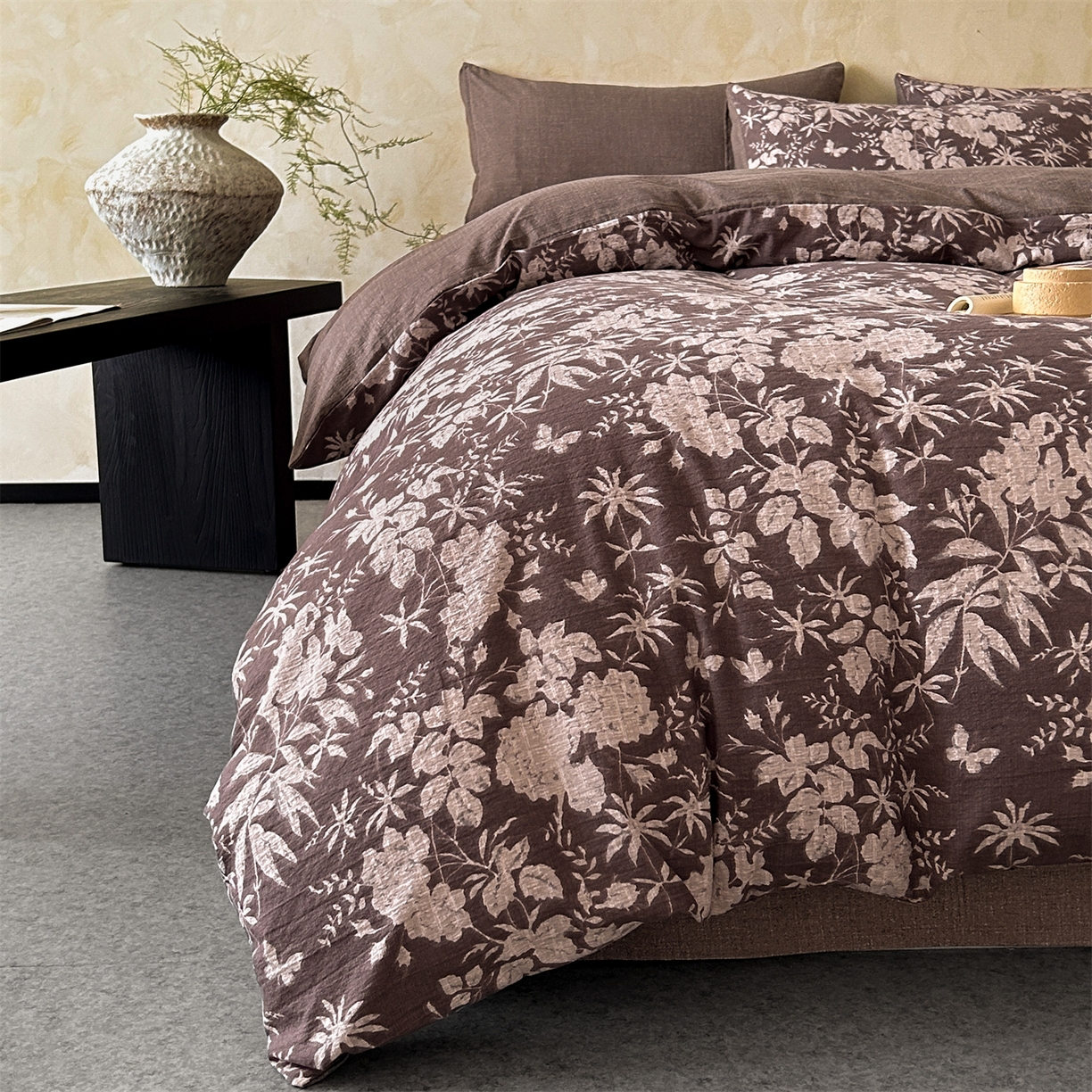 91家纺网 家纺一手货源 找家纺 （总）如约 2025新款A类亲肤水洗原麻印花四件套