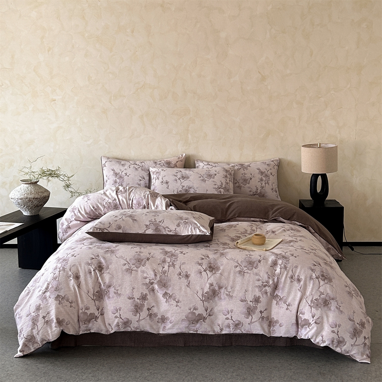 91家纺网 家纺一手货源 找家纺 （总）如约 2025新款A类亲肤水洗原麻印花四件套