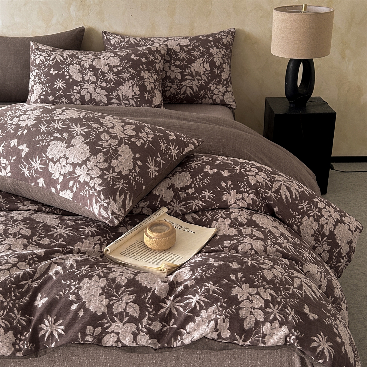 91家纺网 家纺一手货源 找家纺 （总）如约 2025新款A类亲肤水洗原麻印花四件套