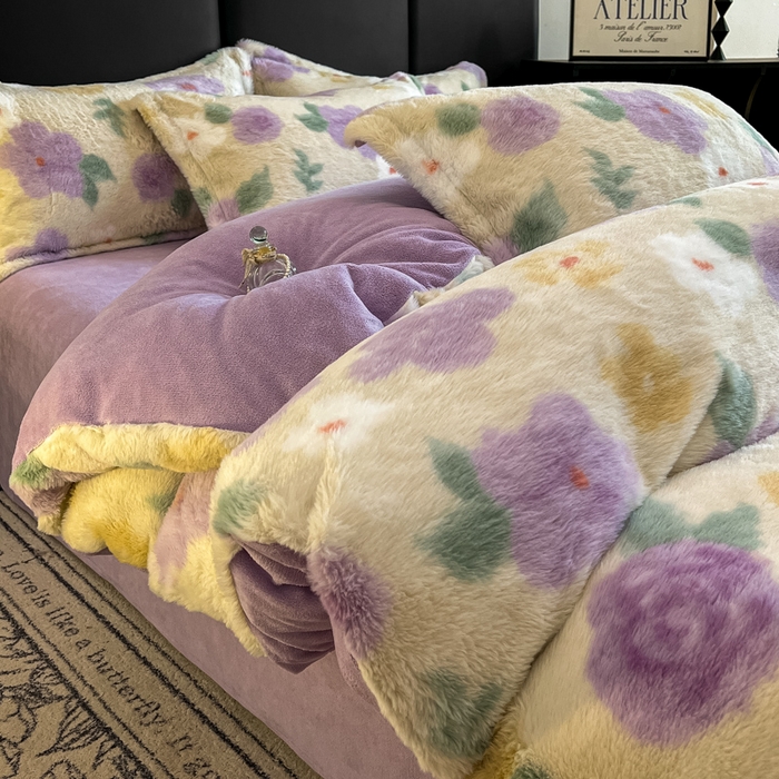 91家纺网 家纺一手货源 找家纺 （总）典曼家纺 2025新款亲肤舒适兔毛绒四件套