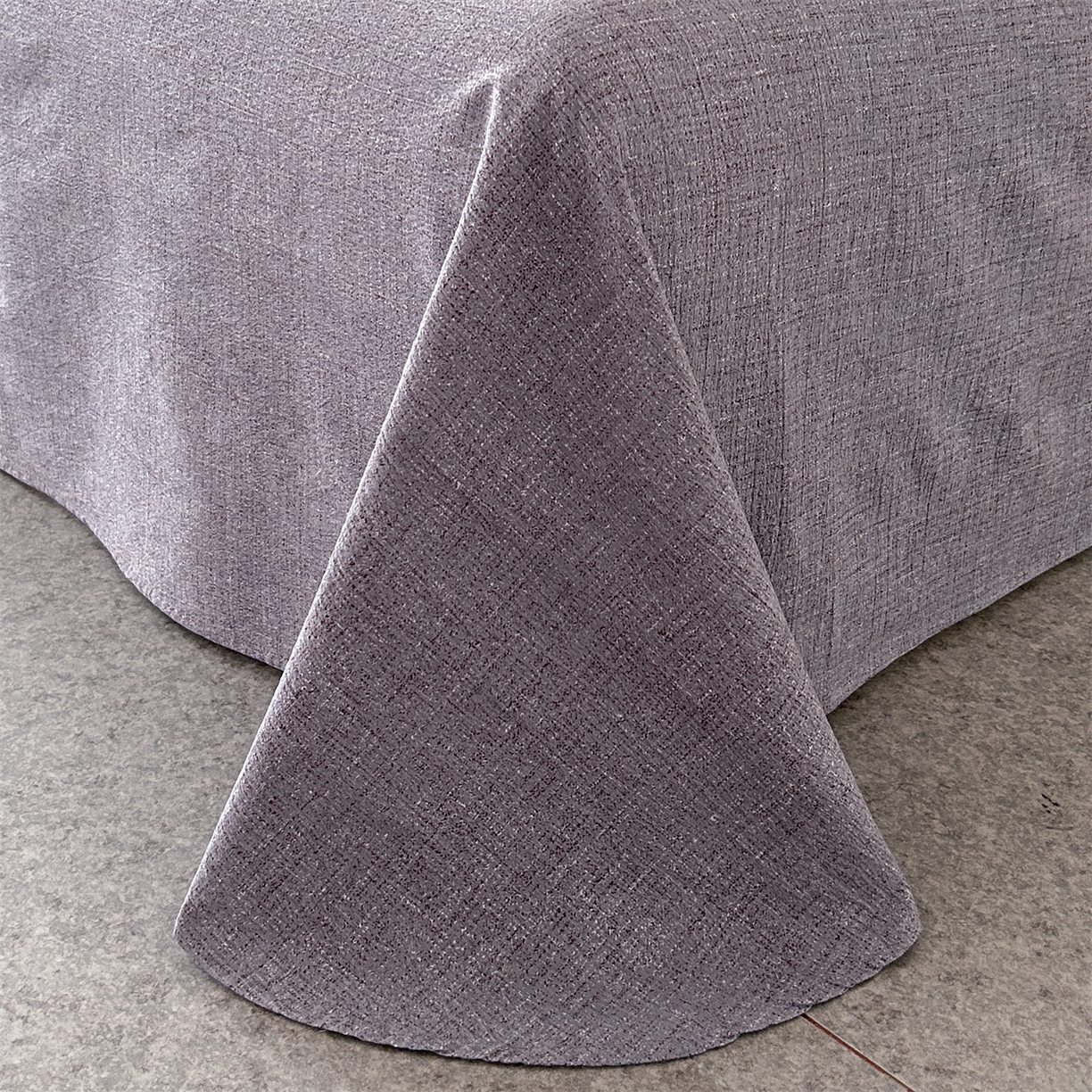 91家纺网 家纺一手货源 找家纺 如约 2025新款A类亲肤水洗原麻印花四件套 风木槿紫