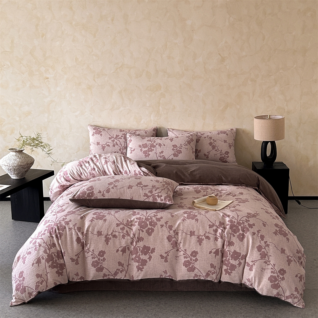 如约 2025新款A类亲肤水洗原麻印花四件套 俏颜