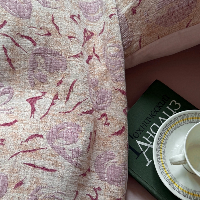 91家纺网 家纺一手货源 找家纺 山舍家居 2025新款全棉纯棉色织提花四件套-雾璃 雾璃-粉