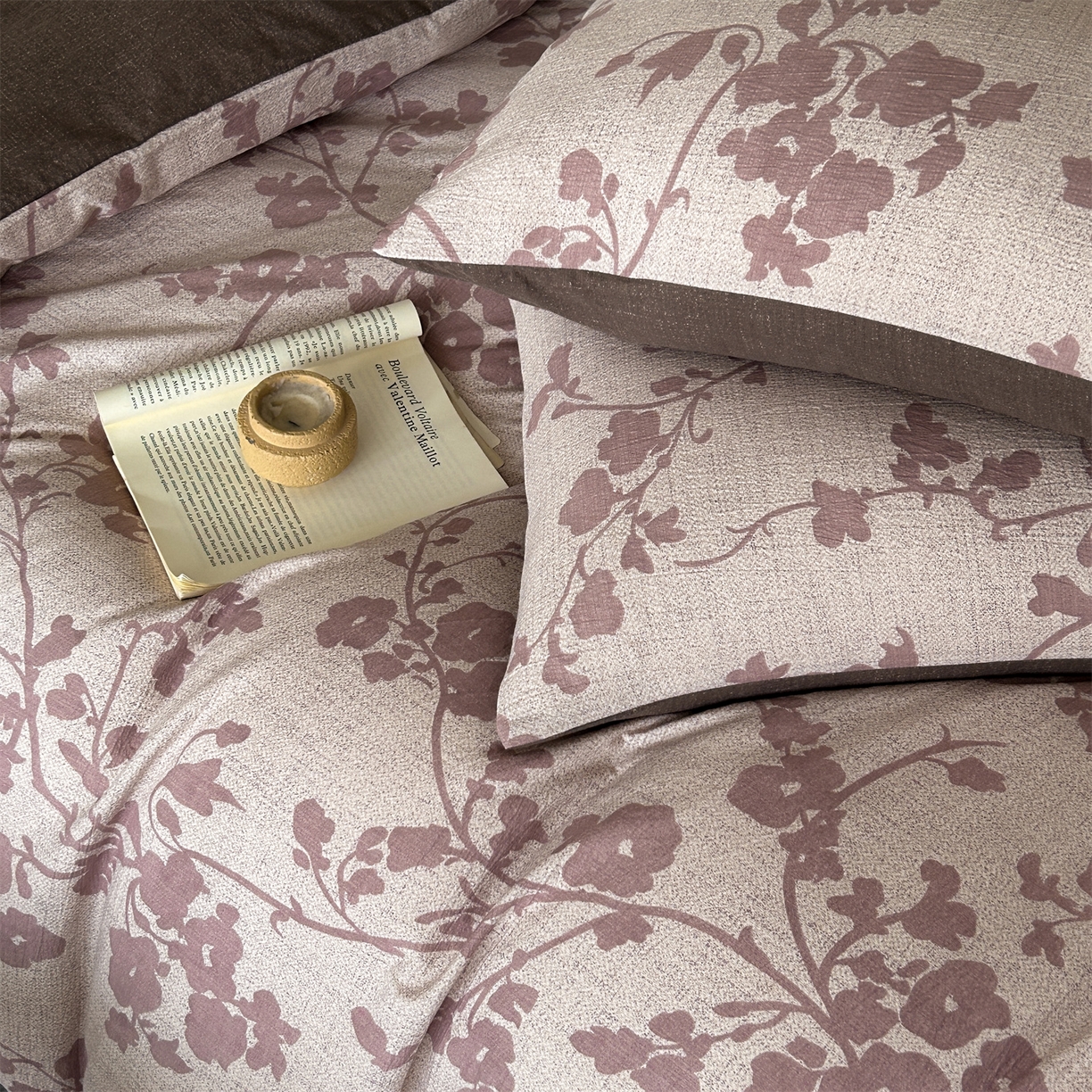 91家纺网 家纺一手货源 找家纺 如约 2025新款A类亲肤水洗原麻印花四件套 俏颜