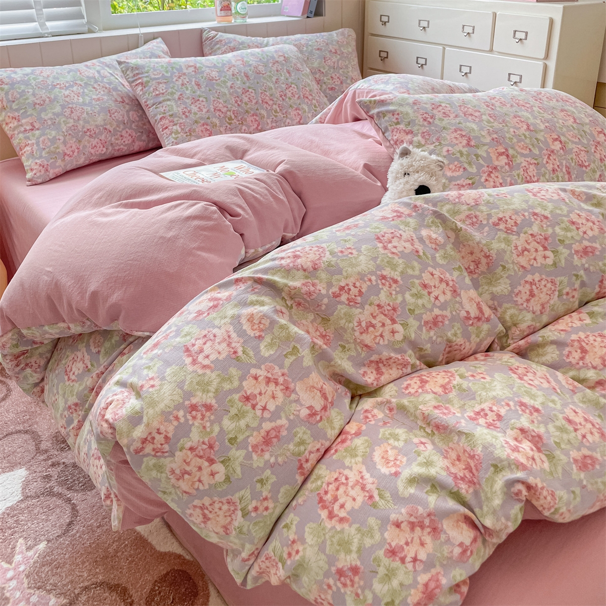 91家纺网 家纺一手货源 找家纺 如约 2025秋冬新款A类亲肤棉印花套件 珠华