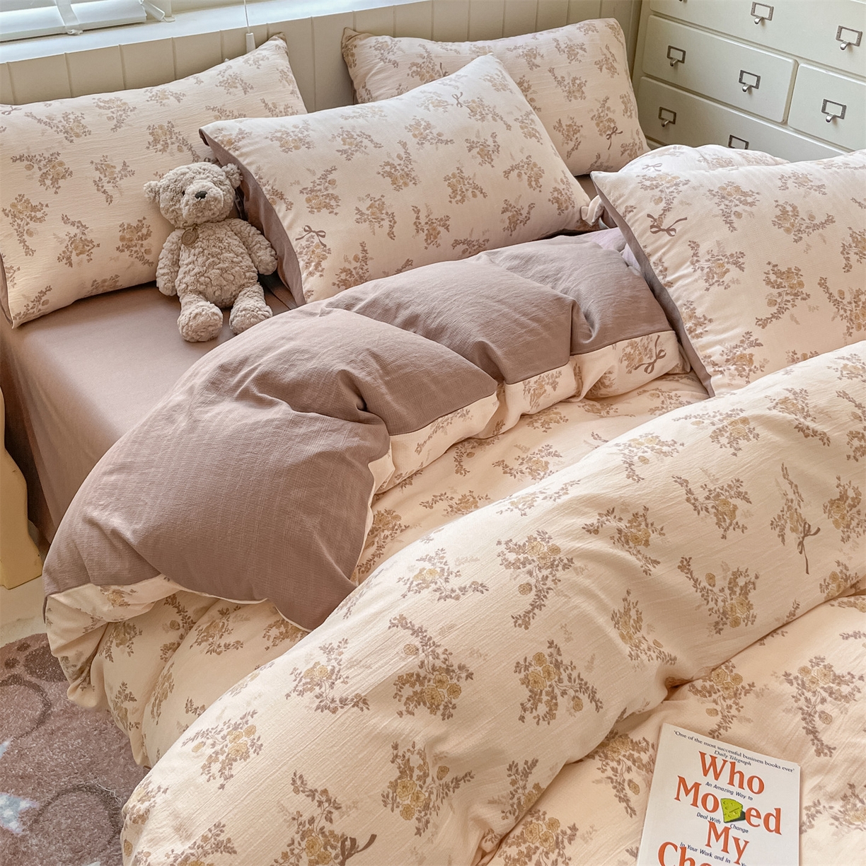 91家纺网 家纺一手货源 找家纺 如约 2025秋冬新款A类亲肤棉印花套件 曼咖