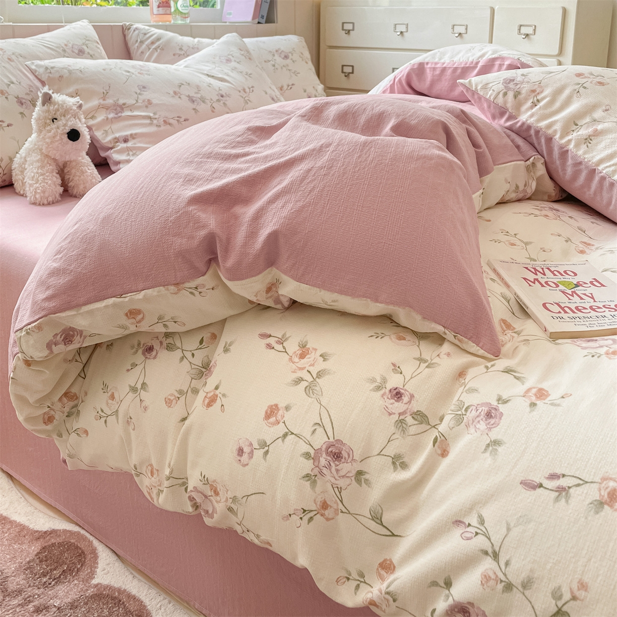 91家纺网 家纺一手货源 找家纺 如约 2025秋冬新款A类亲肤棉印花套件 爱丽丝