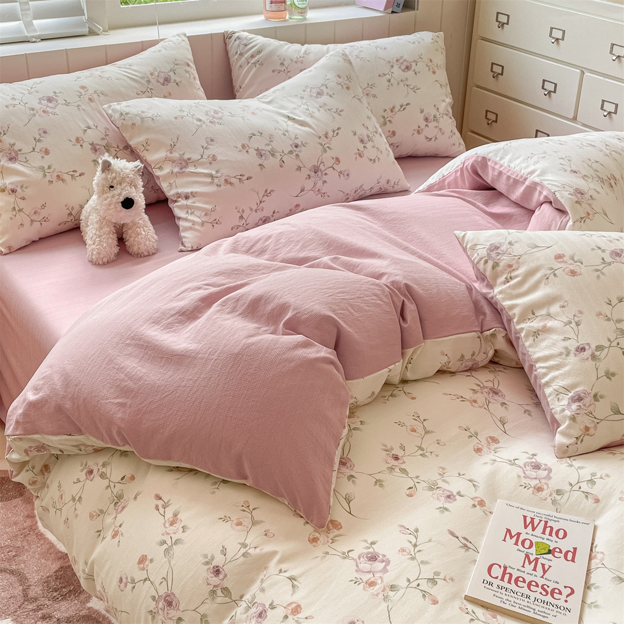 91家纺网 家纺一手货源 找家纺 如约 2025秋冬新款A类亲肤棉印花套件 爱丽丝