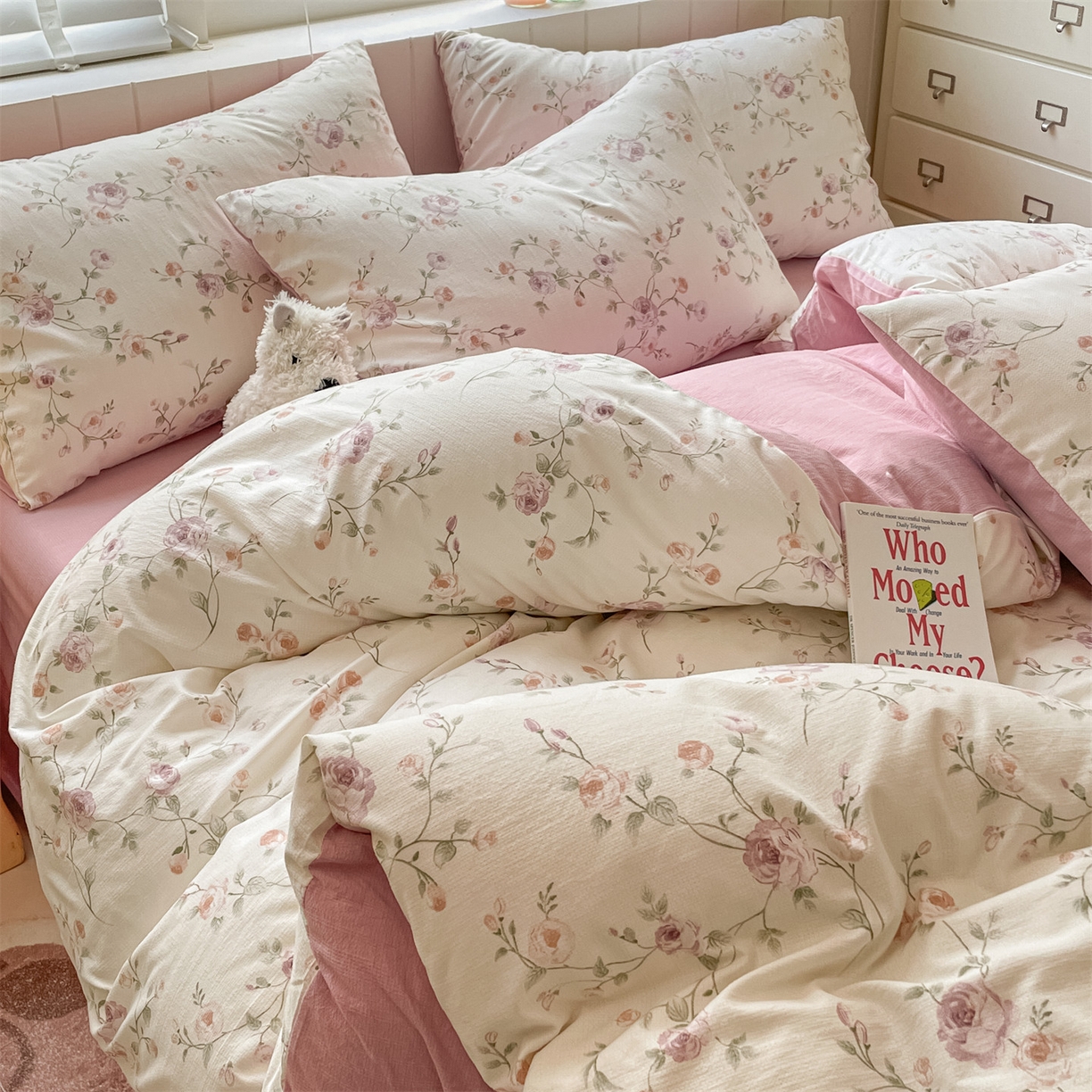 91家纺网 家纺一手货源 找家纺 如约 2025秋冬新款A类亲肤棉印花套件 爱丽丝