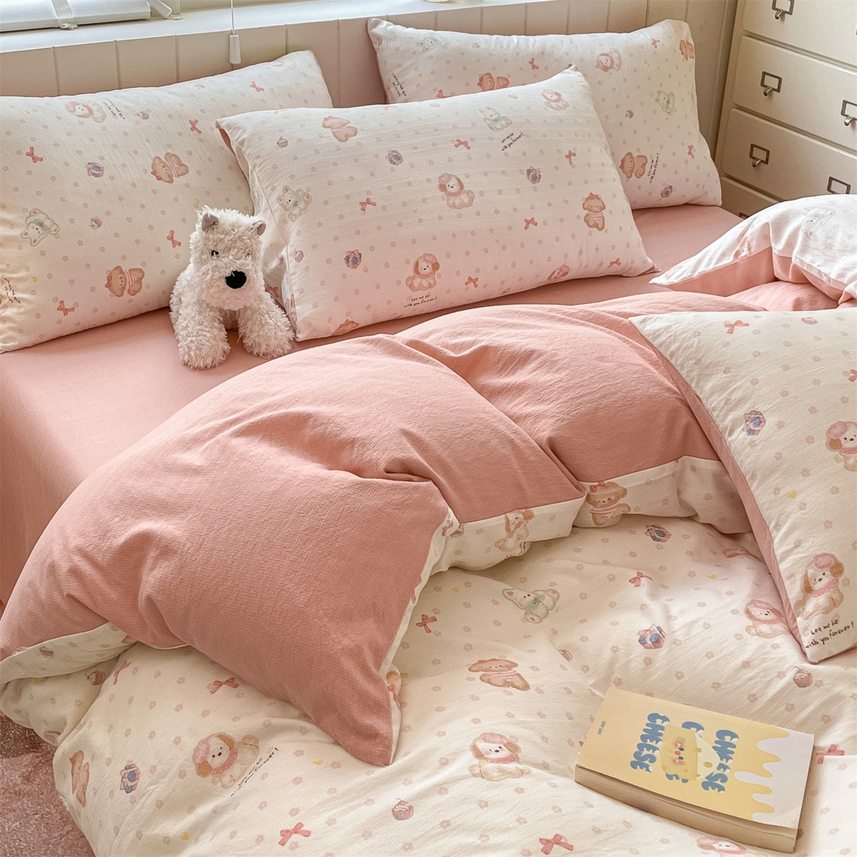 91家纺网 家纺一手货源 找家纺 如约 2025秋冬新款A类亲肤棉印花套件 礼物