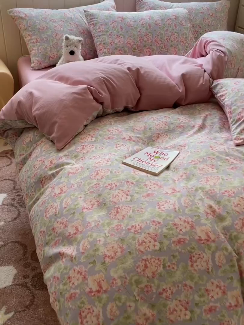 91家纺网 家纺一手货源 找家纺 如约 2025秋冬新款A类亲肤棉印花套件 珠华