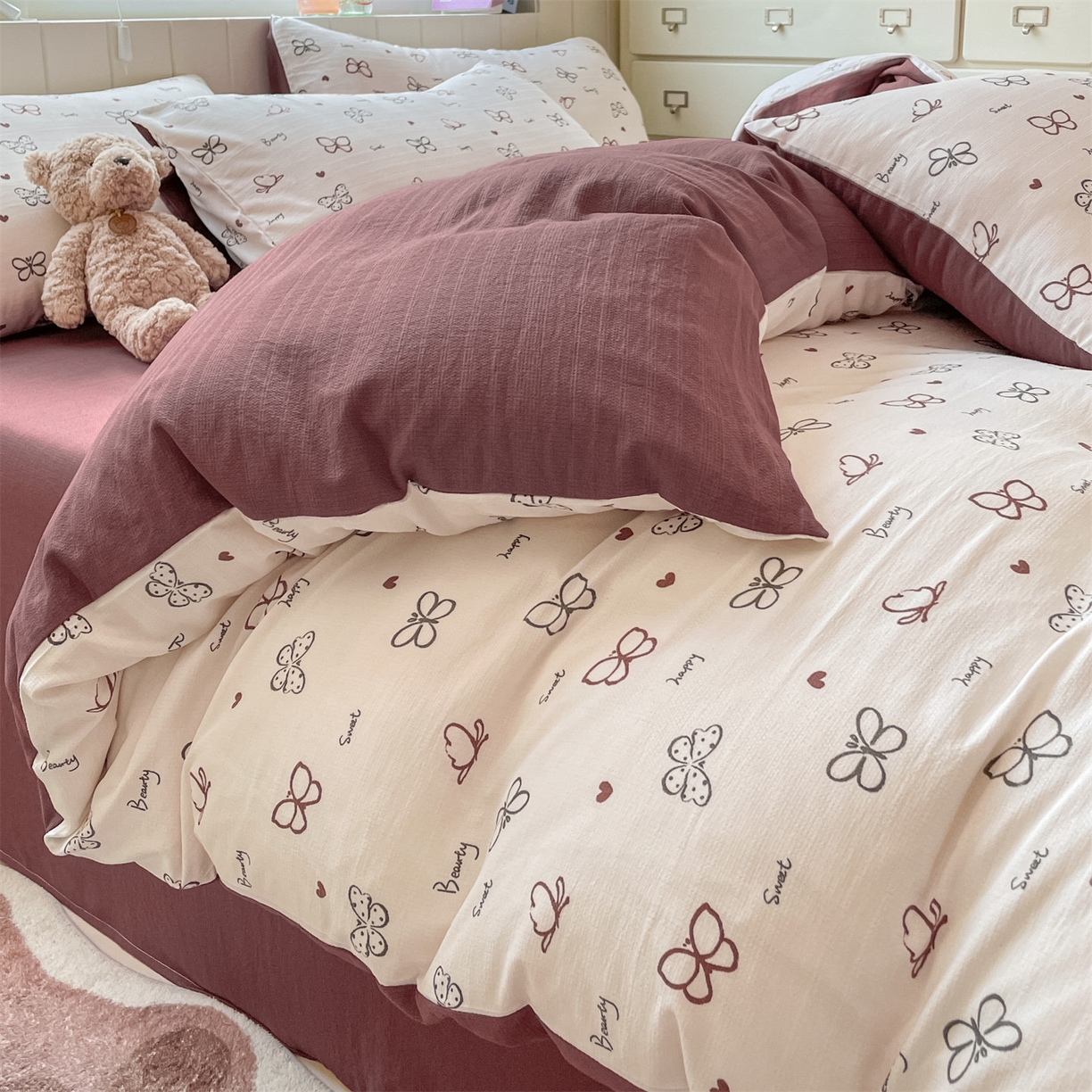 91家纺网 家纺一手货源 找家纺 如约 2025秋冬新款A类亲肤棉印花套件 艺术