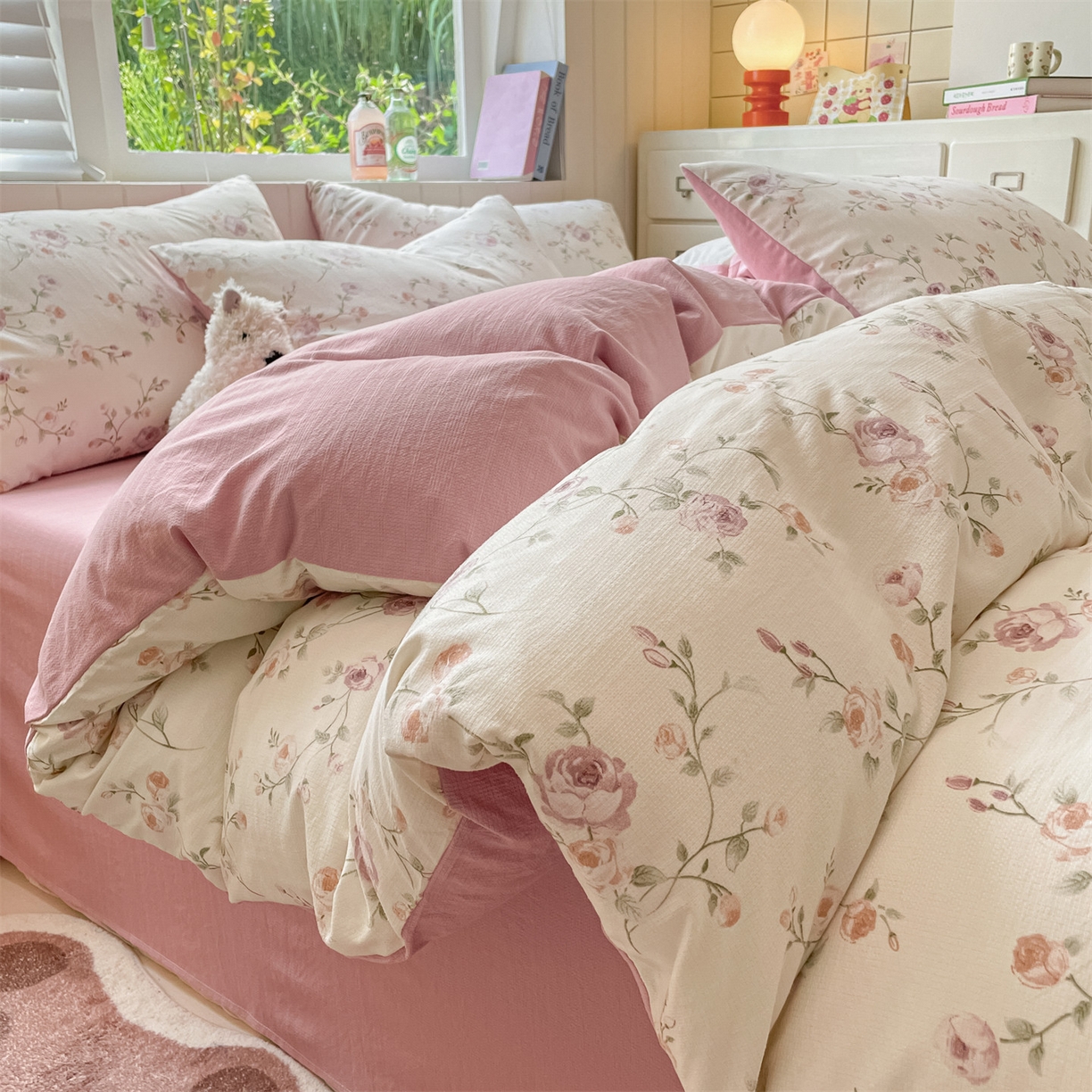 91家纺网 家纺一手货源 找家纺 如约 2025秋冬新款A类亲肤棉印花套件 爱丽丝