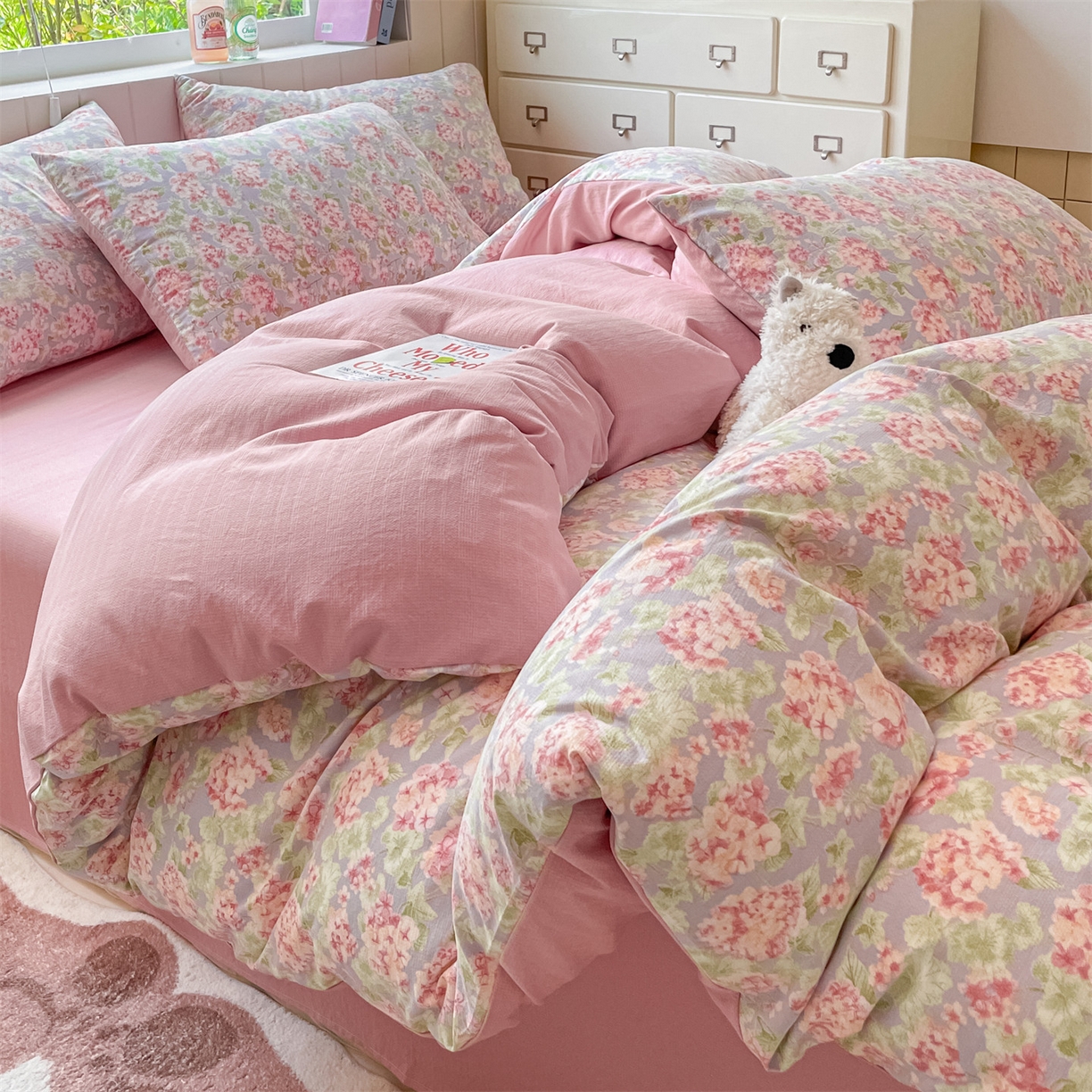 91家纺网 家纺一手货源 找家纺 如约 2025秋冬新款A类亲肤棉印花套件 珠华