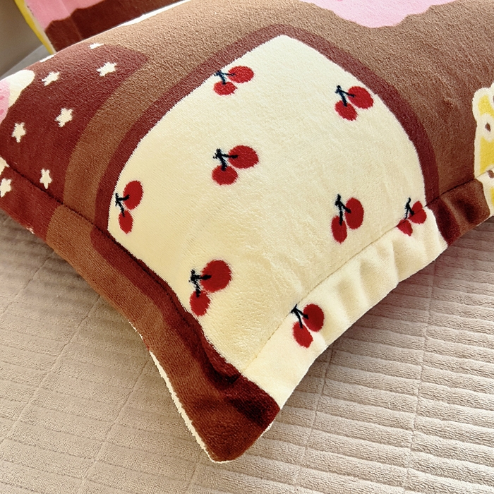 91家纺网 家纺一手货源 找家纺 找底底家纺 2025新款加厚床盖款双面绒A类印花款牛奶绒四件套（日销50单客户，在优惠5元） 巧克力布丁