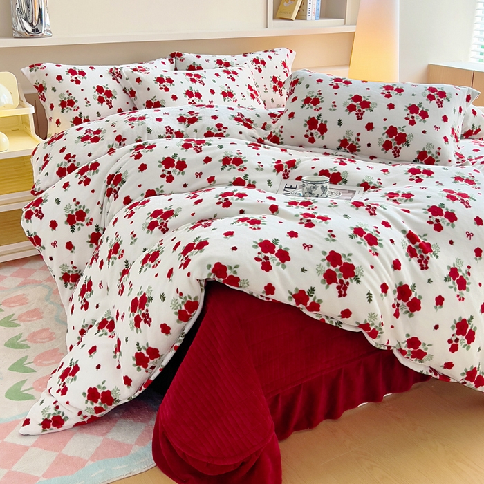 91家纺网 家纺一手货源 找家纺 （总）找底底家纺 2025新款加厚床盖款双面绒A类印花款牛奶绒四件套（日销50单客户，在优惠5元）