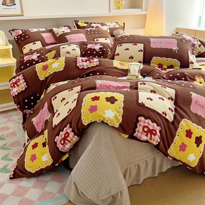 91家纺网 家纺一手货源 找家纺 （总）找底底家纺 2025新款加厚床盖款双面绒A类印花款牛奶绒四件套（日销50单客户，在优惠5元）