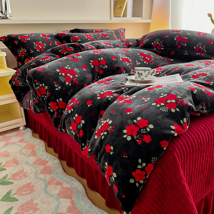 91家纺网 家纺一手货源 找家纺 找底底家纺 2025新款加厚床盖款双面绒A类印花款牛奶绒四件套（日销50单客户，在优惠5元） 花妖