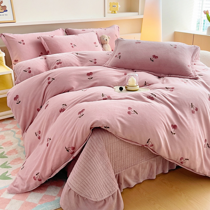 91家纺网 家纺一手货源 找家纺 （总）找底底家纺 2025新款加厚床盖款双面绒A类印花款牛奶绒四件套（日销50单客户，在优惠5元）