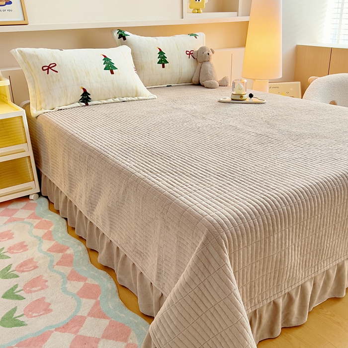 91家纺网 家纺一手货源 找家纺 找底底家纺 2025新款加厚床盖款双面绒A类印花款牛奶绒四件套（日销50单客户，在优惠5元） 圣诞派对