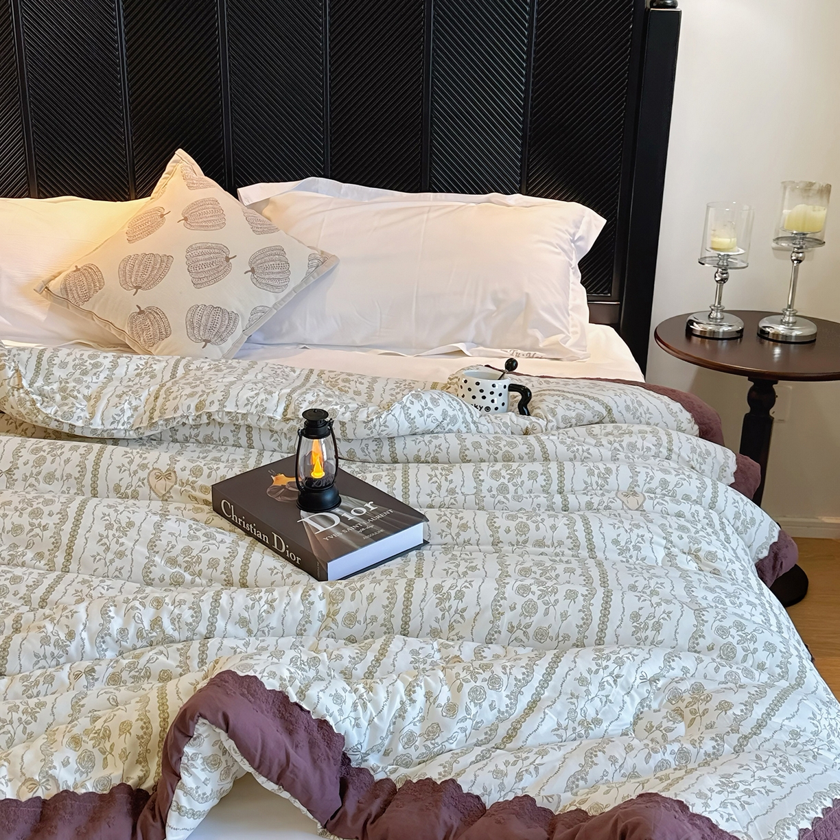 91家纺网 家纺一手货源 找家纺 兜米家居 2025新款法式全棉花边针织春秋被四季被子被芯 爱丽丝