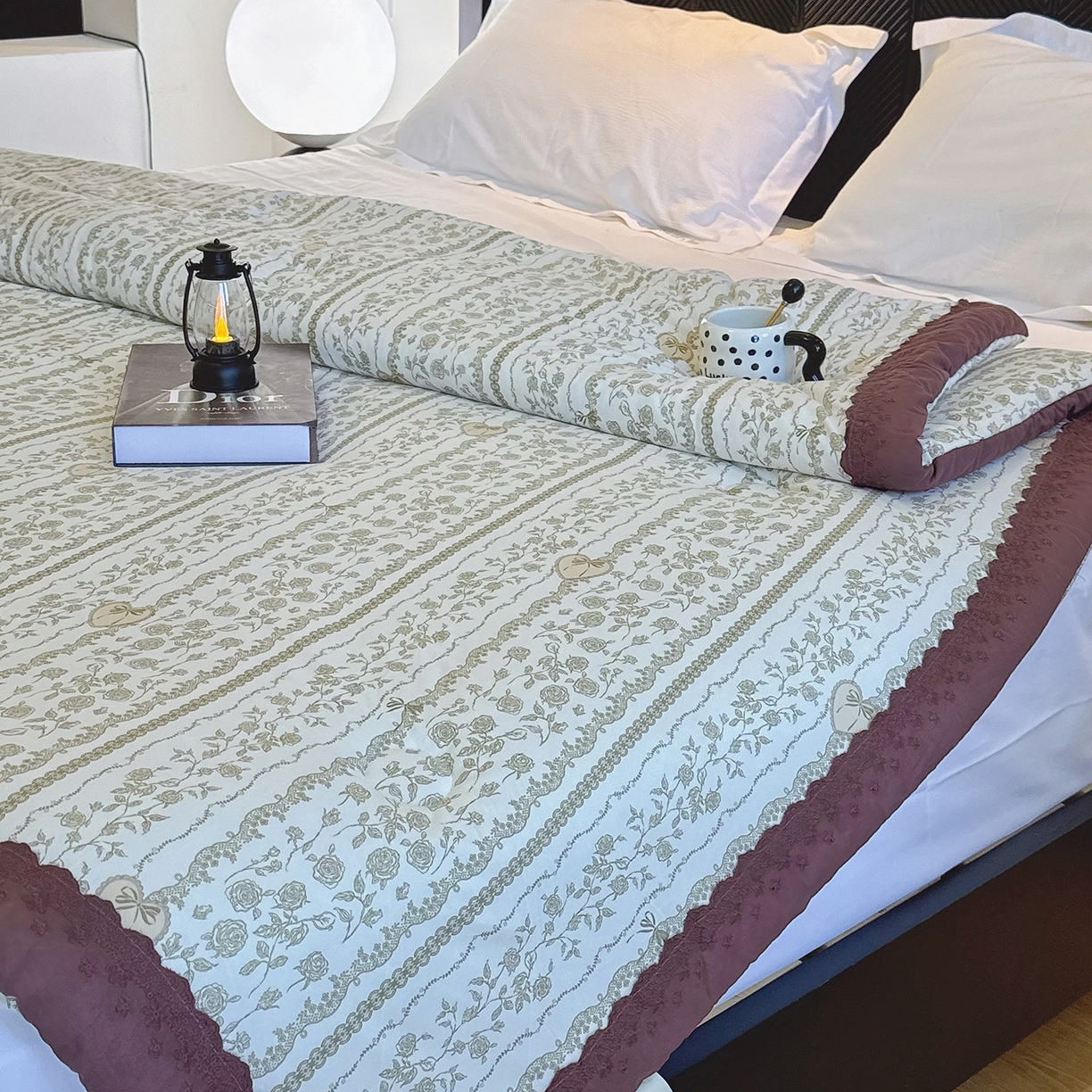 91家纺网 家纺一手货源 找家纺 兜米家居 2025新款法式全棉花边针织春秋被四季被子被芯 爱丽丝