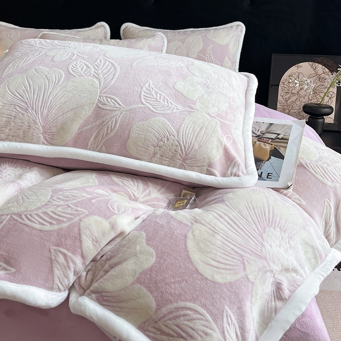 诺梵 2025新款8斤立体雕花牛奶绒四件套_控价标准高于139，加大高于149 花漾-紫