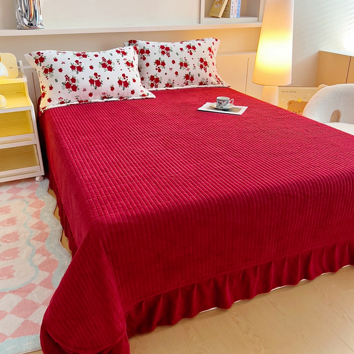 91家纺网 家纺一手货源 找家纺 （总）找底底家纺 2025新款加厚床盖款双面绒A类印花款牛奶绒四件套（日销50单客户，在优惠5元）