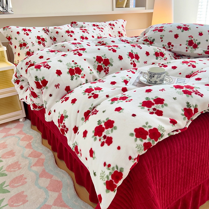 91家纺网 家纺一手货源 找家纺 （总）找底底家纺 2025新款加厚床盖款双面绒A类印花款牛奶绒四件套（日销50单客户，在优惠5元）