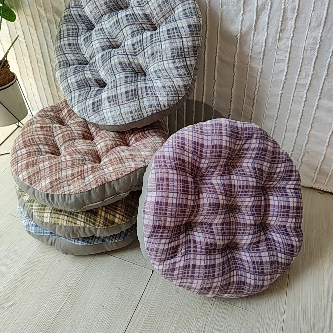 91家纺网 家纺一手货源 找家纺 2025新款牛奶绒格子坐垫垫子蒲团垫子蒲团坐垫家用地上榻榻米日式茶几客厅飘窗地毯圆形坐墩懒人地垫子