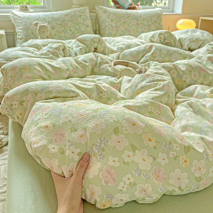 91家纺网 家纺一手货源 找家纺 （总）仟网汇 2025新款全棉纯棉层纱四件套