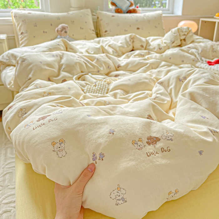 91家纺网 家纺一手货源 找家纺 （总）仟网汇 2025新款全棉纯棉层纱四件套