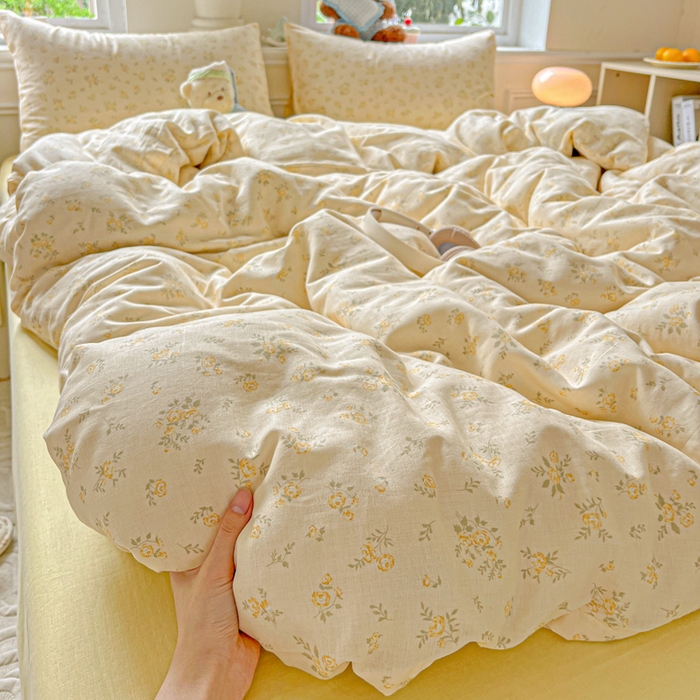 91家纺网 家纺一手货源 找家纺 （总）仟网汇 2025新款全棉纯棉层纱四件套