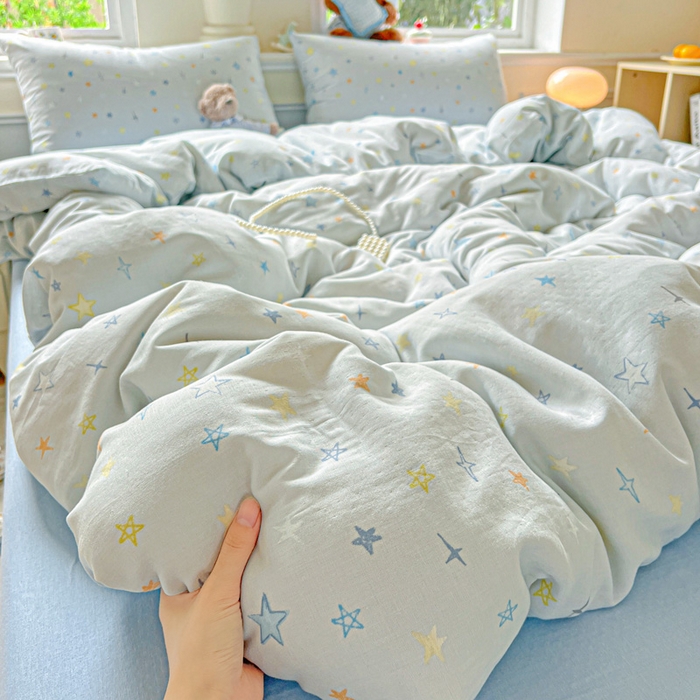 91家纺网 家纺一手货源 找家纺 （总）仟网汇 2025新款全棉纯棉层纱四件套