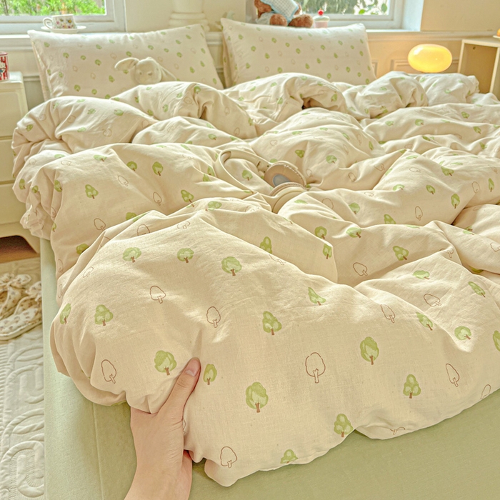 91家纺网 家纺一手货源 找家纺 （总）仟网汇 2025新款全棉纯棉层纱四件套