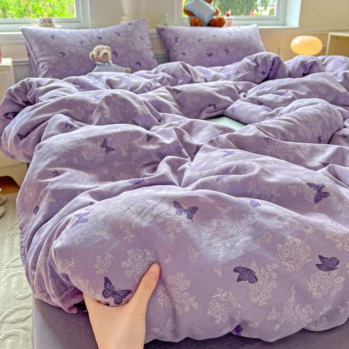 91家纺网 家纺一手货源 找家纺 （总）仟网汇 2025新款全棉纯棉层纱四件套