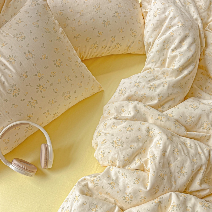 91家纺网 家纺一手货源 找家纺 仟网汇 2025新款全棉纯棉层纱四件套 小晴天