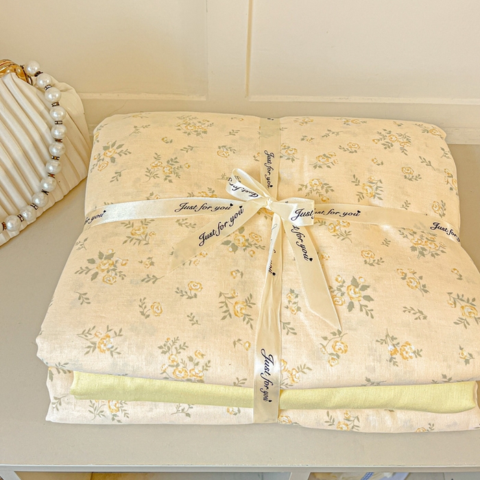 91家纺网 家纺一手货源 找家纺 仟网汇 2025新款全棉纯棉层纱四件套 小晴天