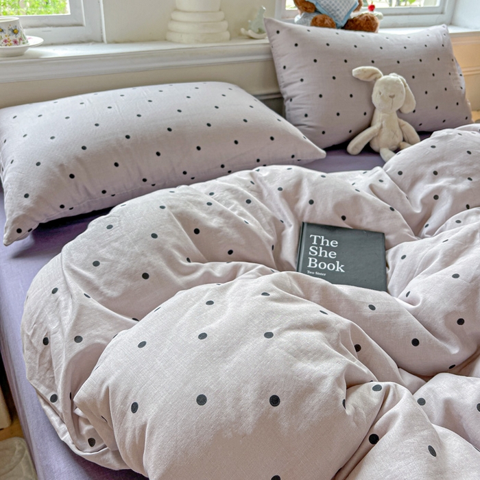 91家纺网 家纺一手货源 找家纺 仟网汇 2025新款全棉纯棉层纱四件套 芋泥啵啵