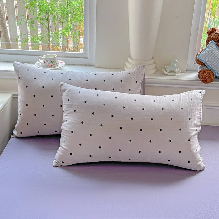 91家纺网 家纺一手货源 找家纺 仟网汇 2025新款全棉纯棉层纱四件套 芋泥啵啵