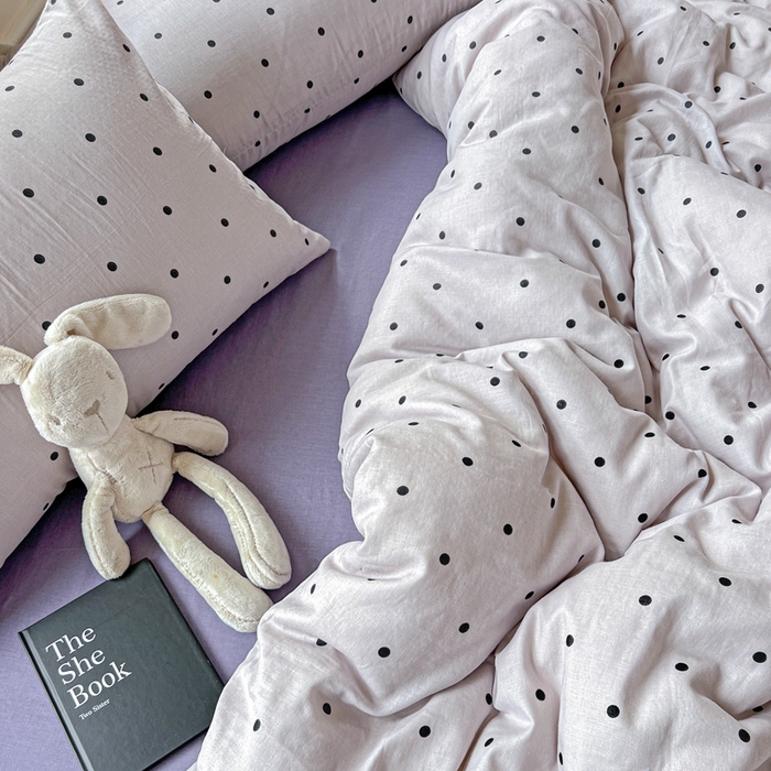 91家纺网 家纺一手货源 找家纺 仟网汇 2025新款全棉纯棉层纱四件套 芋泥啵啵