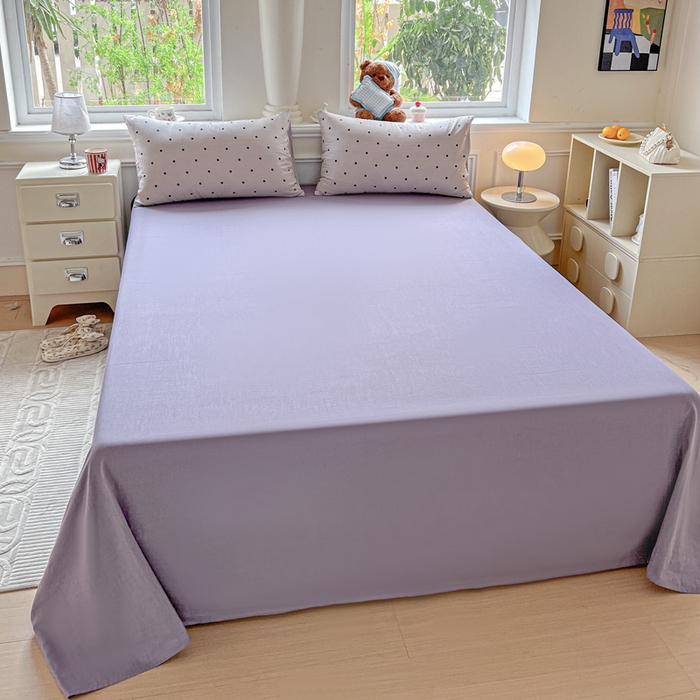 91家纺网 家纺一手货源 找家纺 仟网汇 2025新款全棉纯棉层纱四件套 芋泥啵啵