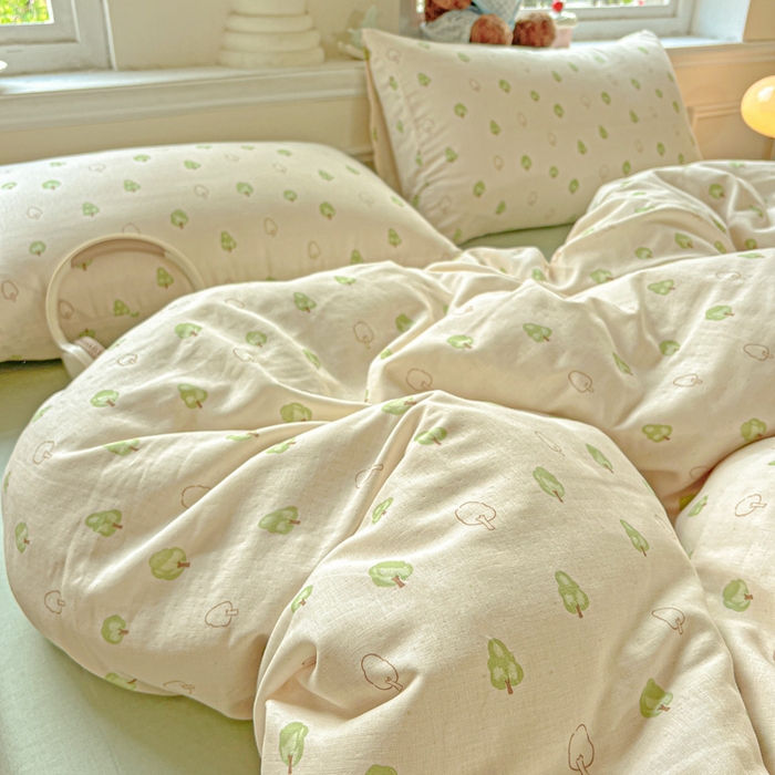 91家纺网 家纺一手货源 找家纺 仟网汇 2025新款全棉纯棉层纱四件套 仲夏